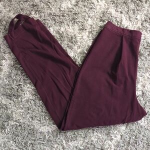 L.L. Bean Plum Leggings Size Large Tall Foot Loops Adjustable Pull On Elastic
